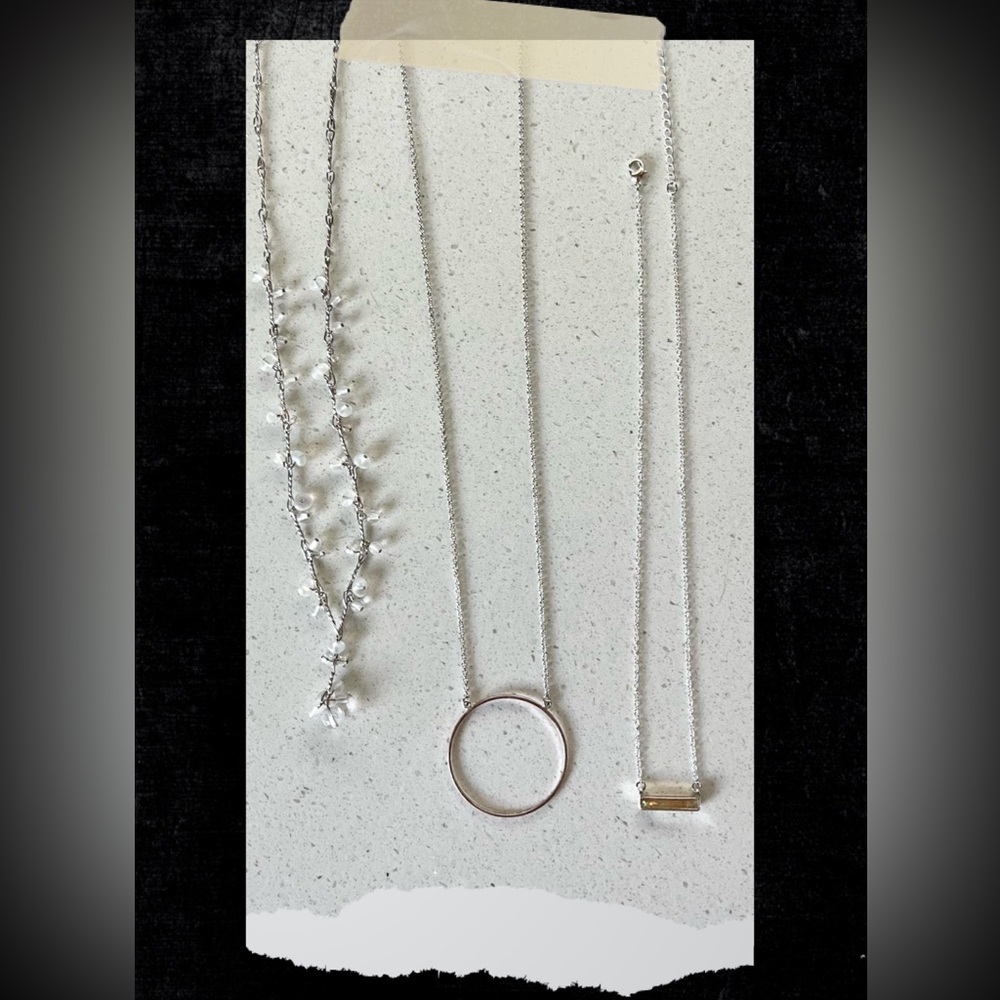 Set of 3 silver-tone chains